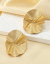 1pair European And American Style New Folded Lotus Leaf Earrings