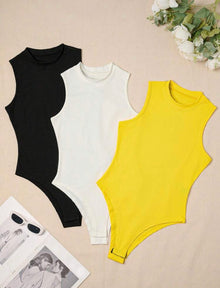  Unity 3pcs Solid Tank Bodysuit