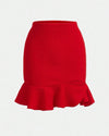 Kids Cooltwn Tween Girls' Sporty Knit Solid-Colored Skirt With Ruffle Hemline