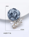 1pc Alloy Fabric Flower Brooch