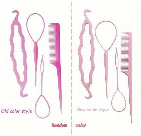 1505 set Mini Colorful Hair Ties & Random Colour Styling Tools