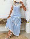 Women's Summer Multiple Layers Long Lace Patchwork Dress