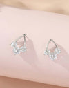 2pcs Cubic Zirconia Decor Stud Earrings