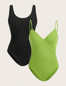  Fashionable Knitted Cami Bodysuit Set