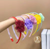5pcs Girls Hair Accessories, Colorful Flower Non-slip Headbands