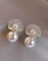 Faux Pearl Decor Stud Earrings