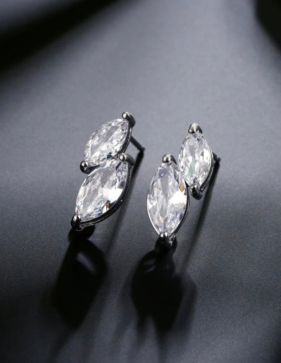 Cubic Zirconia Decor Stud Earrings For Women