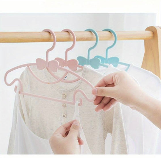 10pcs Pink Bowknot Design Baby Hangers, Strong And Sturdy