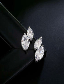  Cubic Zirconia Decor Stud Earrings For Women