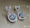 Wedding bridal jewelry exquisite zircon heart-shaped drop earrings for women