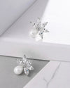 Cubic Zirconia Decor Stud Earrings