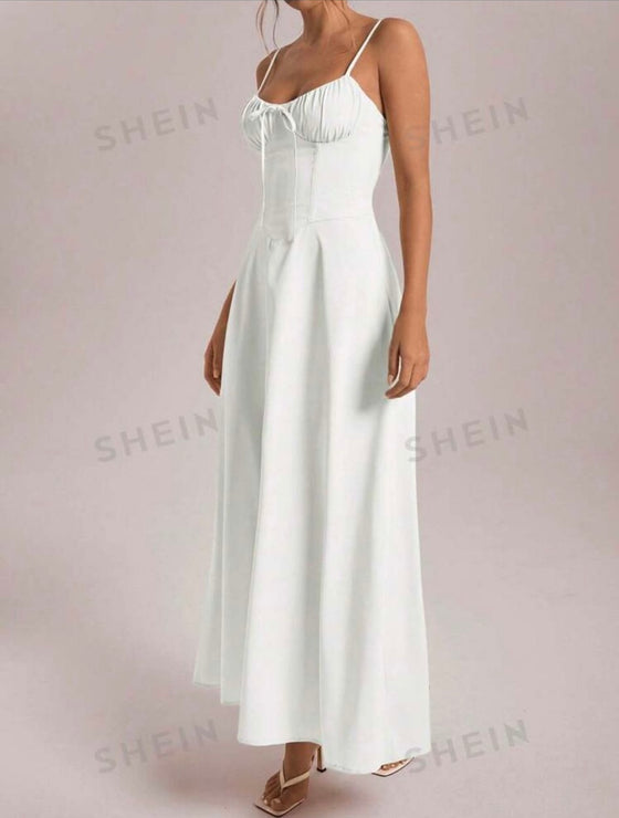 Ruched bust tie front dress