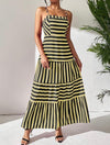 Frenchy Striped Ruffle Trimmed Summer Cami Dress