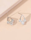 2pcs Cubic Zirconia Decor Stud Earrings