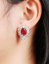 1 Pair Luxury Cubic Zirconia Stud Earrings For Women