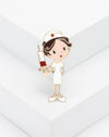 1pc Zinc Alloy Nurse Shaped Brooch