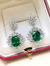 1 Pair Luxury Green Cubic Zirconia Drop Earrings