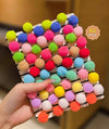 60pcs Children's Hair Accessories Colorful Cute Balls Hair Ties, Won'T Hurt Hair
