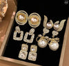 5pcs/Set Luxury Faux Pearl & Rhinestone Decor Earrings For Women
