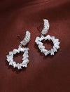 1pair Fashionable Copper Alphabet D Design Zirconia Inlaid Pendant Earrings