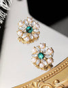 1pair Fashionable And High-Grade Retro Faux Pearl Stud Earrings For Women