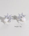 Cubic Zirconia Decor Stud Earrings