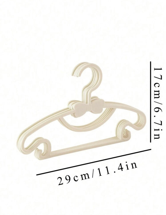 5pcs White Colour Solid Butterfly Shaped Baby Hangers, Durable And Sturdy