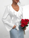 Women Ruffle Collar Shirt