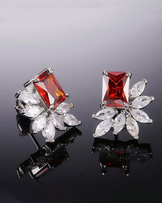 1 Pair Gorgeous Cubic Zirconia Stud Earrings For Women For Wedding