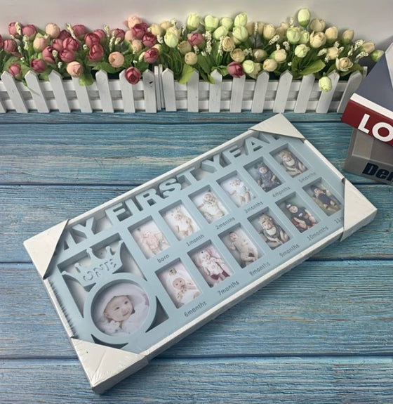 1pc Blue Growth Record Photo Frame