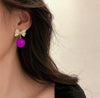Fashionable Minimalist Style Rhinestone Bowknot Earrings