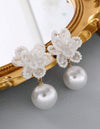 1 Pair Elegant Simulated Faux Pearl Dangle Earrings