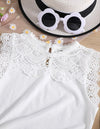 EZwear Young Girl Guipure Lace Panel Keyhole Back Tank Top