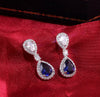 CAOSHI Fashion Jewellery Silver Drop Zircon Earring Blue Stone Wedding Jewelry Water Drop Earrings for Women