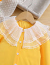 Young Girl Mesh Shirt In Contrast Trim With Ruches With Front Button