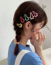 50pcs Girls' Cute Colorful Heart Shaped Hair Clips With Metal Bb Clasp, Random Colors, Great For Daily Wear Or Valentine'S Day Gift