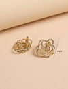 1pair Vintage Hollow Out Flower Shaped Exaggerated Stud Earrings