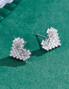 2pcs Fashionable Delicate Heart Shape Knot & Cubic Zirconia Stud Earrings