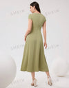 Solid Color Bowknot Dress