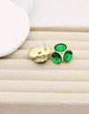 1pair Green Acrylic Earrings Suitable For Women