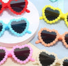 6pcs Trendy Flower heart Frame Glases Set for boys and girls