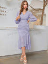 Swiss Dot Wrap Fitted Dress