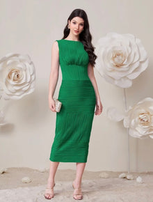  sooner or later Solid Ruched Bodycon Dress