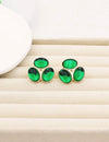 1pair Green Acrylic Earrings Suitable For Women