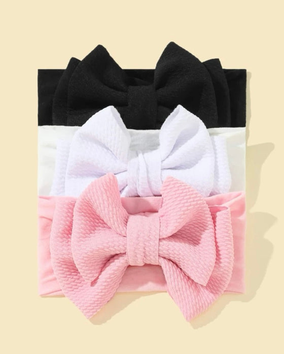 3pcs Baby Bow Decor Hair Band