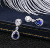 CAOSHI Fashion Jewellery Silver Drop Zircon Earring Blue Stone Wedding Jewelry Water Drop Earrings for Women