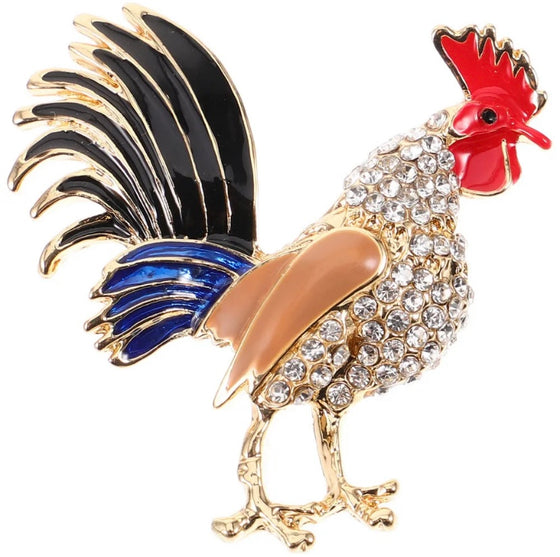 Chicken Brooch Pin Shirt Collar Clip Cock Rooster Pins