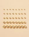 20pairs/set Fashion Plastic Round Decor Stud Earrings For Women