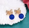 Bowknot & Faux Pearl Decor Earrings For Women