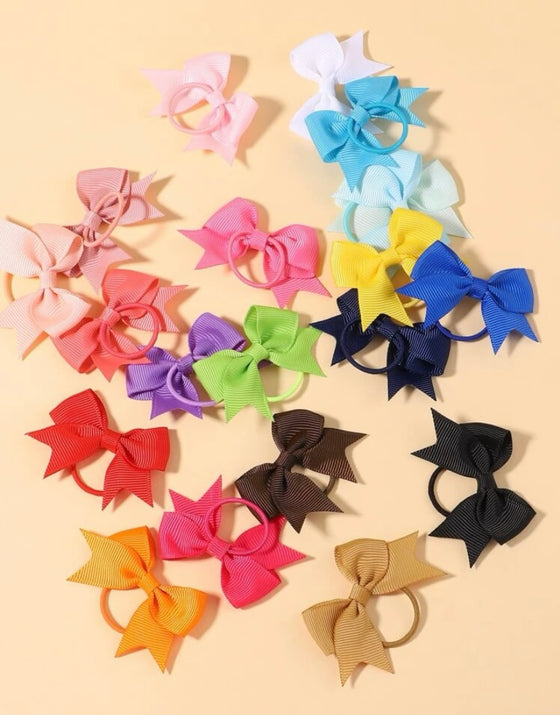20pcs Toddler Girls Bow Decor Hair Tie